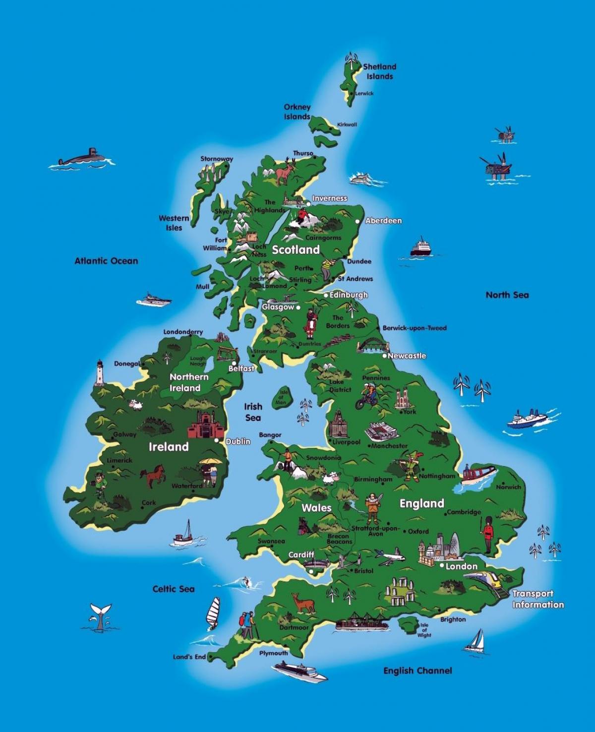 Туристическая карта Великобритании