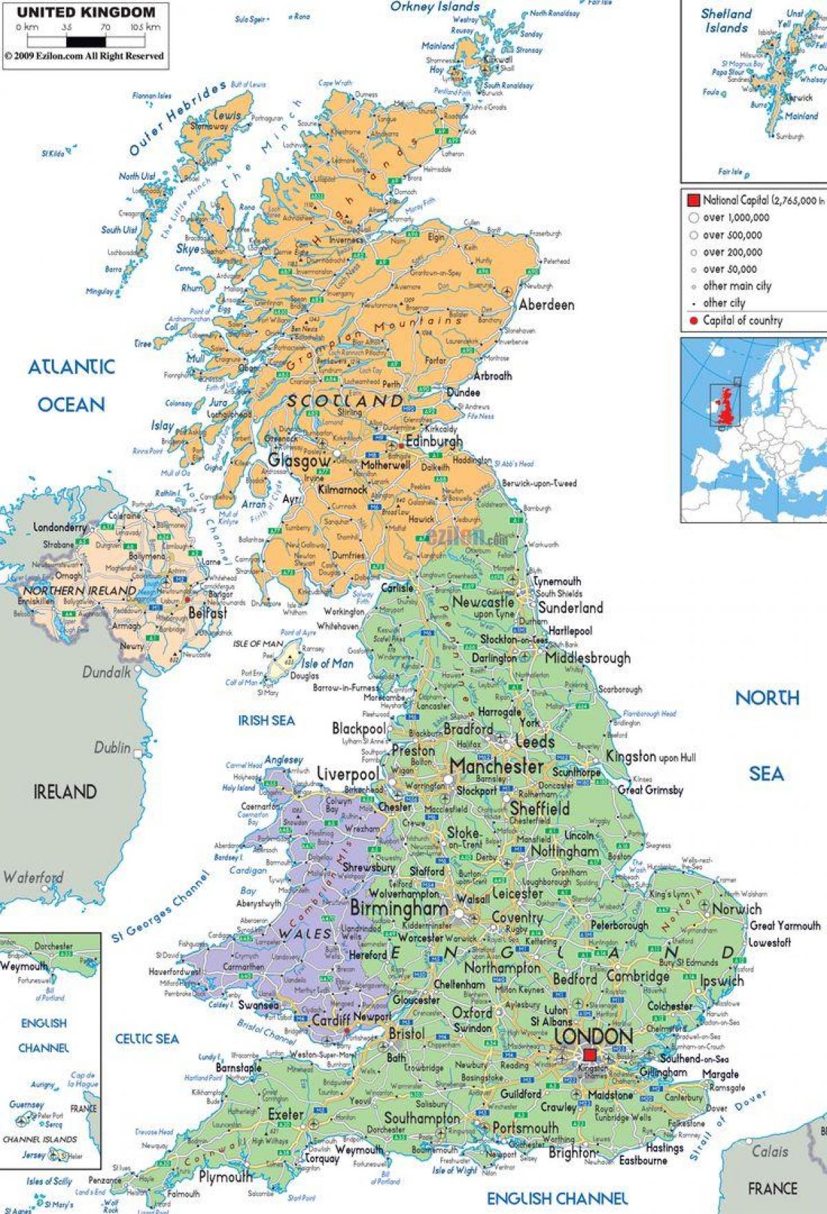 карта всех университетов в Великобритании