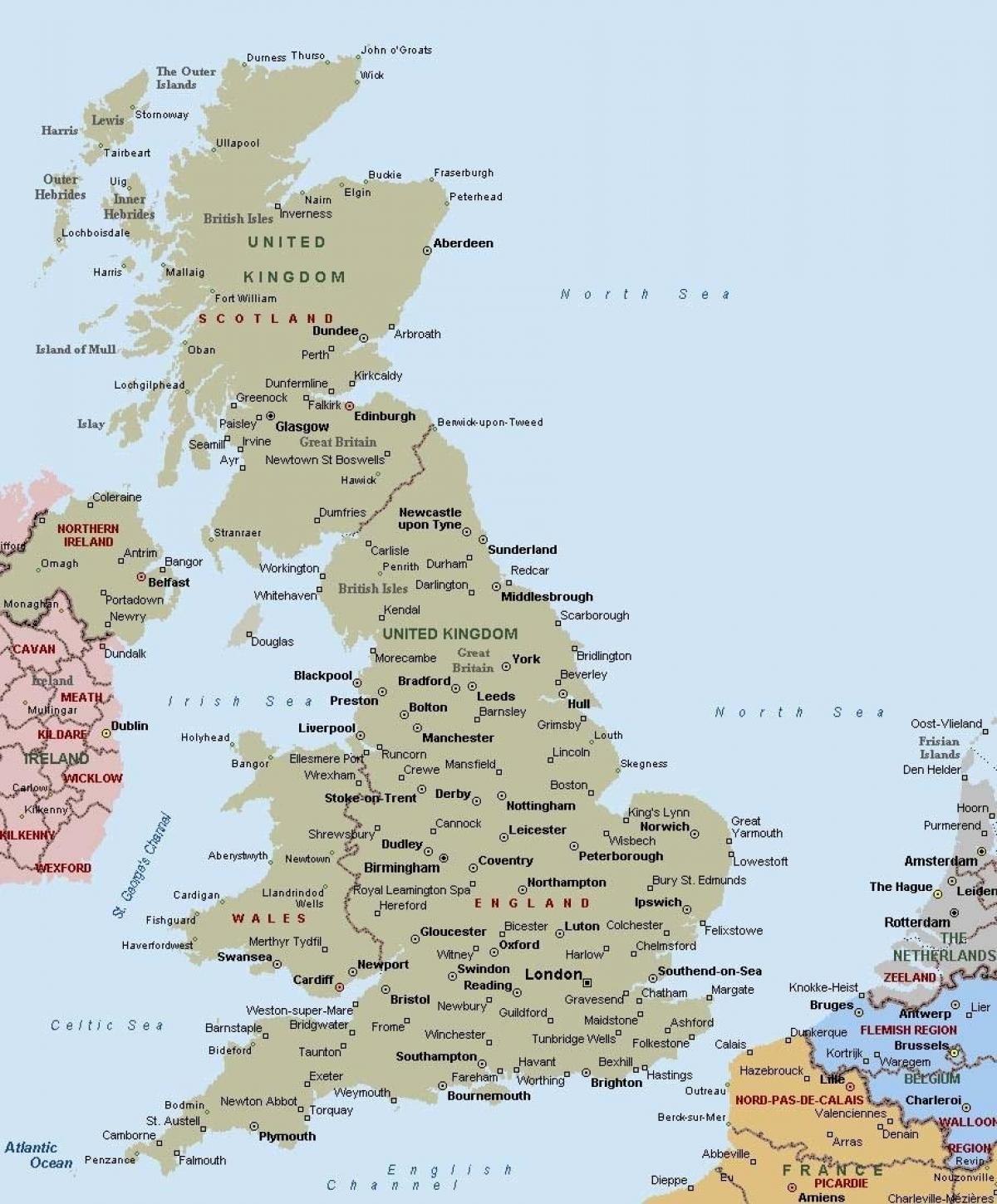 приморские города Великобритании карта