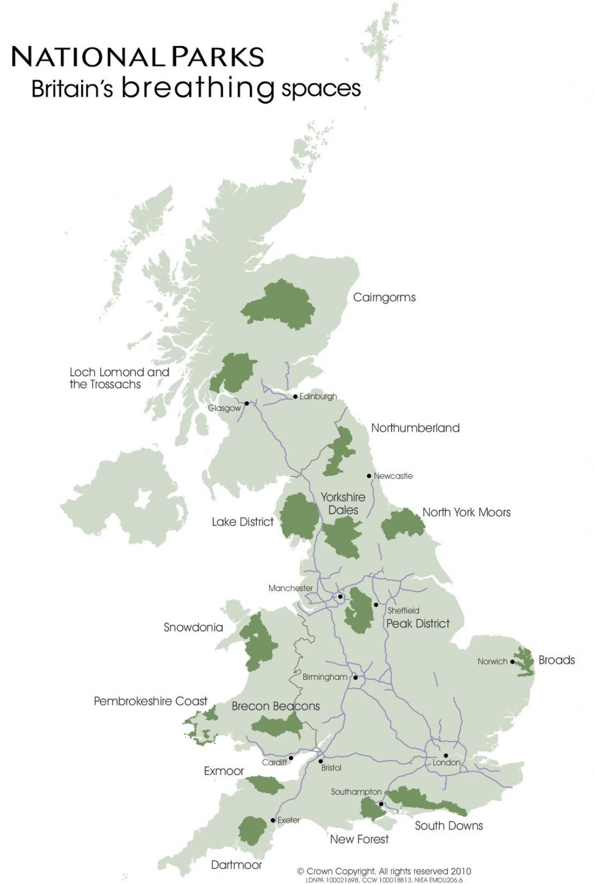 карта Великобритании национальные парки