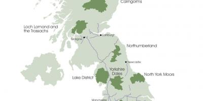 Карта Великобритании национальные парки